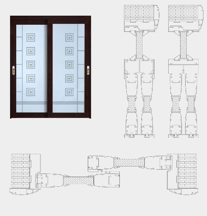 80圓弧豪華半包吊推拉型材2