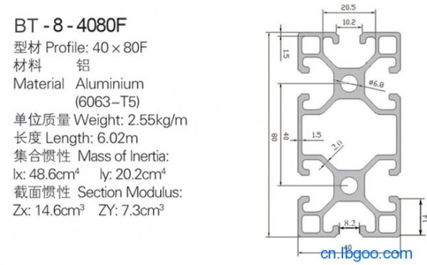 4080流水線型材 工業(yè)鋁型材加工